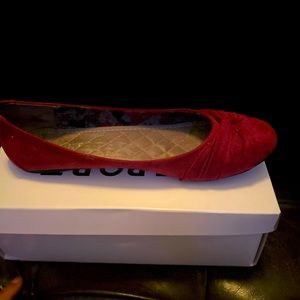 Report Women's Bow Knot Round Toe Cap Wedge Heel Slip on Suede Shoes